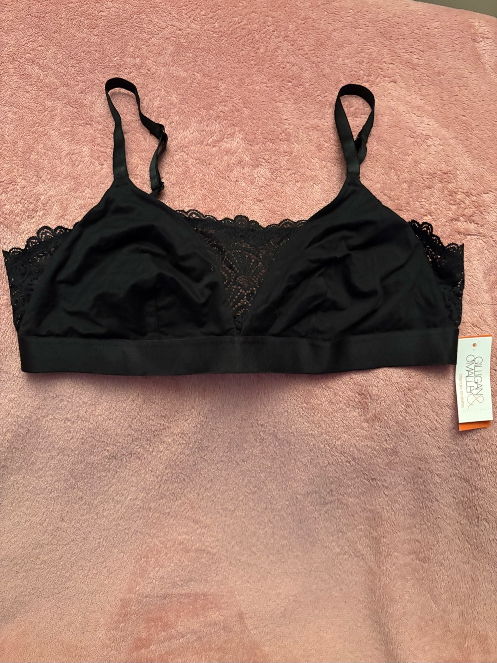 Gilligan and O’Malley women’s triangle bralette-ebony